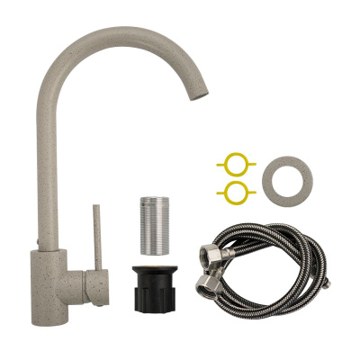 Смеситель для кухни BRIMIX 9307 темно-бежевый камень из нержавеющей стали