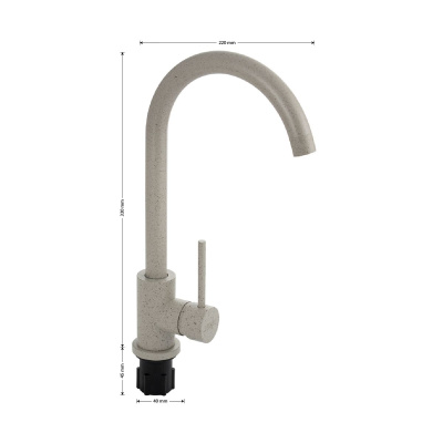 Смеситель для кухни BRIMIX 9307 темно-бежевый камень из нержавеющей стали