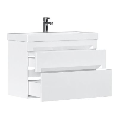 Тумба подвесная EQUIL Corner 80.2Y tpCRNR80.2Y-06 краска 2 ящика с раковиной Lake 9696-80