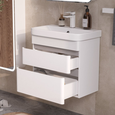 Тумба для ванны подвесная EQUIL Soldi Sf 70.2Y tpSOLDI70.2Y-04 с раковиной Nice 70 9595-70