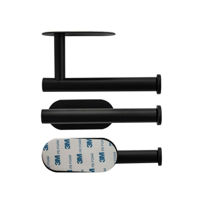 Держатель для туалетной бумаги BRIMIX 79912 на самоклейке, из нержавеющей стали, черный