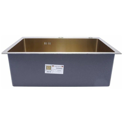 Мойка для кухни врезная GERHANS RK36050G золотая из нержавеющей стали, 60х50 см с сифоном