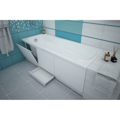 Экран под ванну с выдвижным ящиком 1690х540-580 мм МЕТАКАМ белый, ПВХ