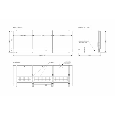 Экран под ванну с выдвижным ящиком 1690х540-580 мм МЕТАКАМ белый, ПВХ