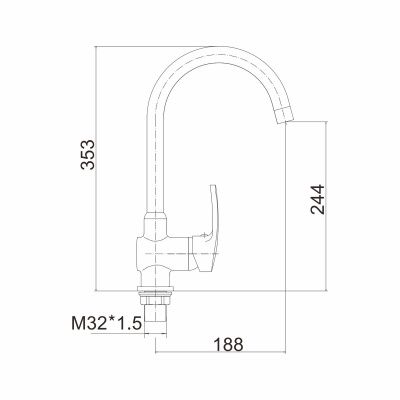 Смеситель для кухни FASHUN A4066 хром