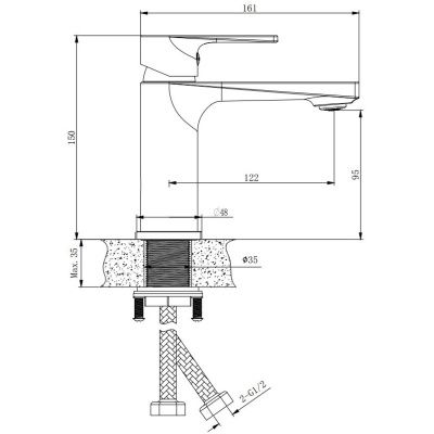 Смеситель для раковины BELZ B10679 хром
