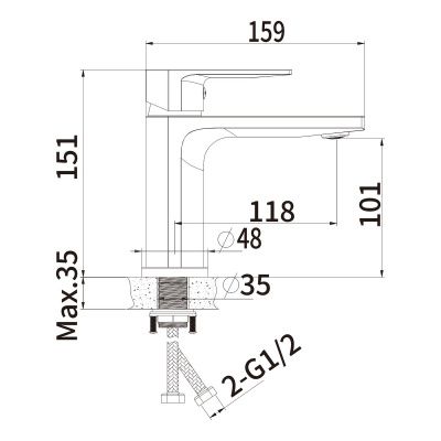Смеситель для раковины BELZ B10678 хром