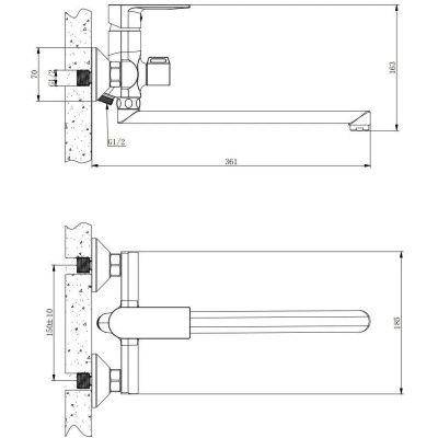 Смеситель для ванны BELZ B22679 хром
