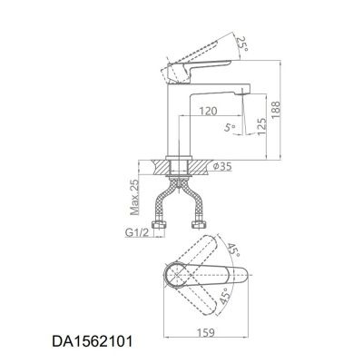 Смеситель для раковины D&K Bayern.Munchen DA1562101 хром