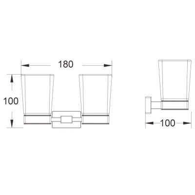 Подстаканник для ванной Shevanik SG5622 двойной, хром