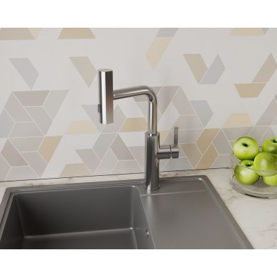 Смеситель для кухни RUSH Tinos TI3732-18 хром, с выдвижной лейкой, поворотным аэратором, 4 режима