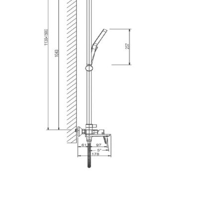 Душевая система с изливом BELZ B24715-5 золото, Душевые системы с изливом, , BELZ