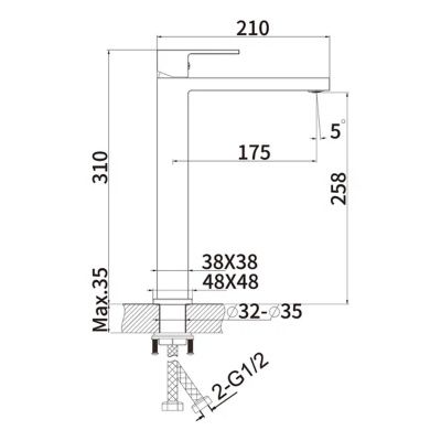 Смеситель для раковины BELZ B11613 хром, Серия B613, , BELZ