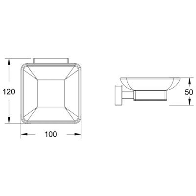 Мыльница стеклянная Shevanik SG5603 хром, Цвет хром, , Shevanik