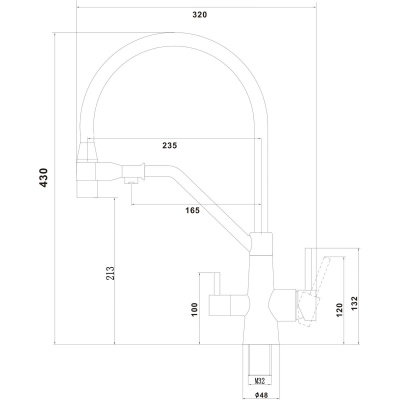 Смеситель для кухонной мойки Fmark FS1162-L01, Коллекция FM62, , SAVOL