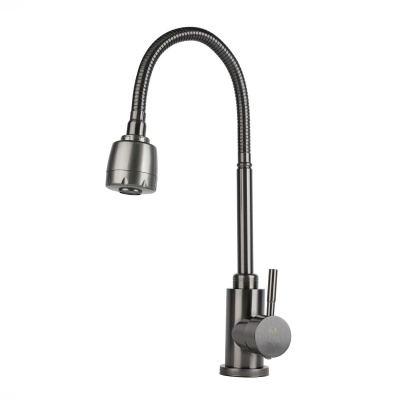 Смеситель для кухни Wasser Zimmer ZM-7728-2Q-750 графит с гибким изливом, SUS304, Смесители Wasser Zimmer, , Wasser Zimmer
