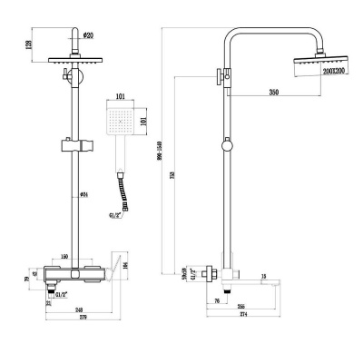 Душевая стойка Fmark FS8745-22H, Коллекция FS87, , Fmark