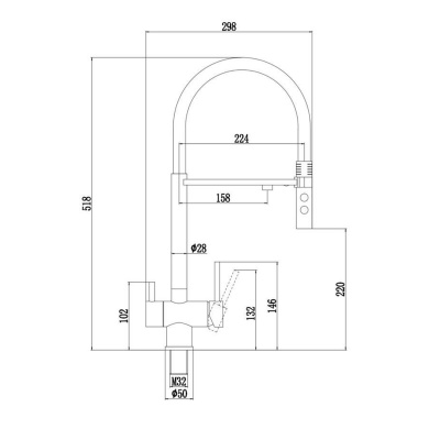 Смеситель для кухонной мойки Fmark FS1262-C01, Коллекция FM62, , SAVOL
