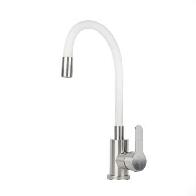 Смеситель для кухни Wasser Zimmer ZM-7721-2A-768 с гибким изливом, излив белый, SUS304, Смесители Wasser Zimmer, , Wasser Zimmer