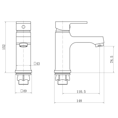 Смеситель для раковины PLStart PD10031-7, черный, Смесители ТМ PLStart, , FASHUN