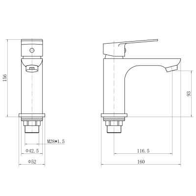 Смеситель для раковины PLStart PD10015 , Смесители ТМ PLStart, , FASHUN