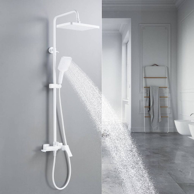 Душевая система Shevanik S4436C верхний душ, лейка, белая, Коллекция S44, , Shevanik