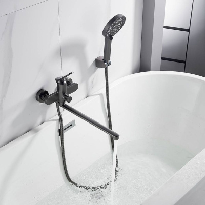 Cмеситель для ванны Shevanik S4322T оружейная сталь, Коллекция S43, , Shevanik