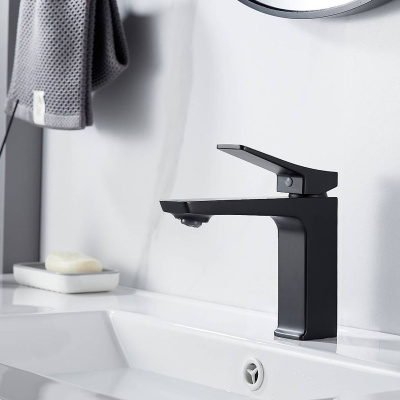 Cмеситель для раковины Shevanik S4401H черный, Коллекция S43, , Shevanik