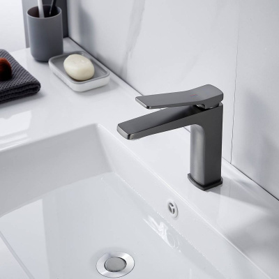 Cмеситель для раковины Shevanik S4601T оружейная сталь, Коллекция S46, , Shevanik