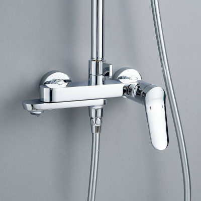 Душевая система Shevanik S4336 верхний душ, лейка, матовый хром, Коллекция S43, , Shevanik