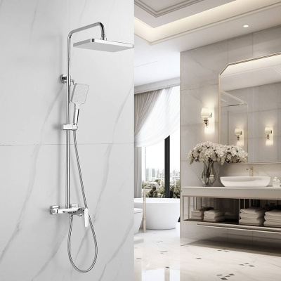 Душевая система Shevanik S4226 верхний душ, лейка, хром, Коллекция S42, , Shevanik