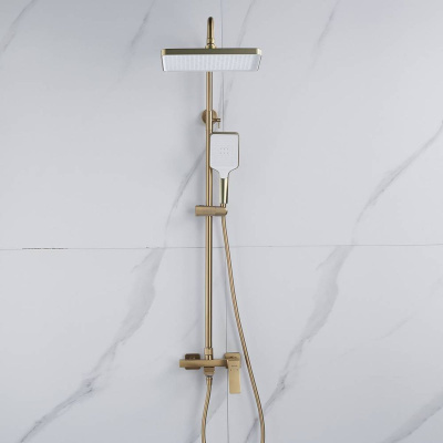 Душевая система Shevanik S4436G верхний душ, лейка, золото, Коллекция S44, , Shevanik