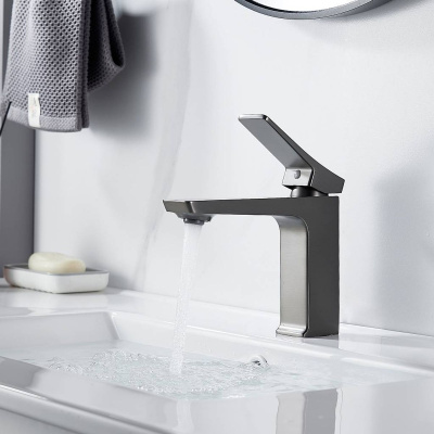 Cмеситель для раковины Shevanik S4401T оружейная сталь, Коллекция S43, , Shevanik