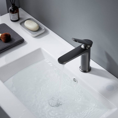 Cмеситель для раковины Shevanik S4301T оружейная сталь, Коллекция S43, , Shevanik