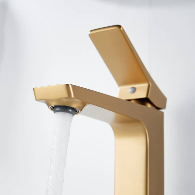 Cмеситель для раковины Shevanik S4401G золотой сатин, Коллекция S43, , Shevanik