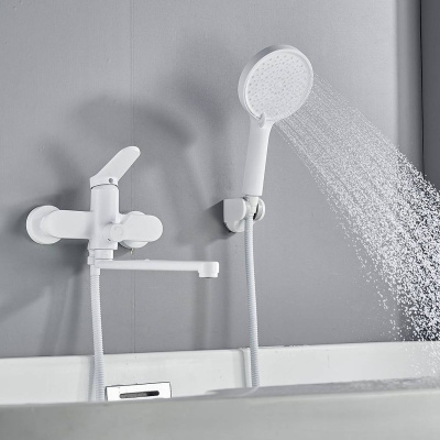 Cмеситель для ванны Shevanik S4322C белый матовый, Коллекция S43, , Shevanik