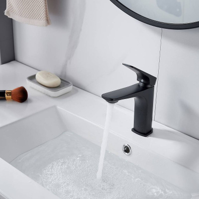 Смеситель для раковины Shevanik S4201H черный, Коллекция S42, , Shevanik