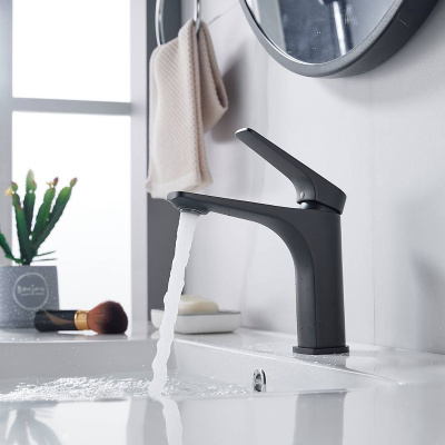 Смеситель для раковины Shevanik S4201H черный, Коллекция S42, , Shevanik