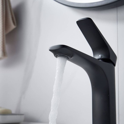 Смеситель для раковины Shevanik S4201H черный, Коллекция S42, , Shevanik