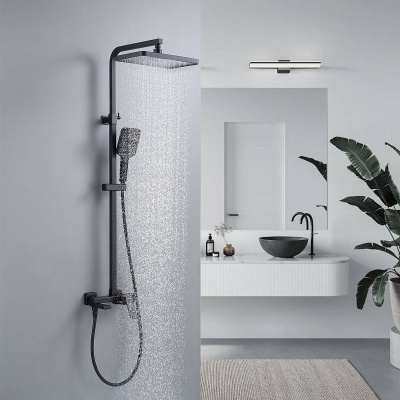 Душевая система Shevanik S4636H верхний душ, лейка, черный, Коллекция S46, , Shevanik