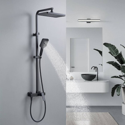 Душевая система Shevanik S4636H верхний душ, лейка, черный, Коллекция S46, , Shevanik