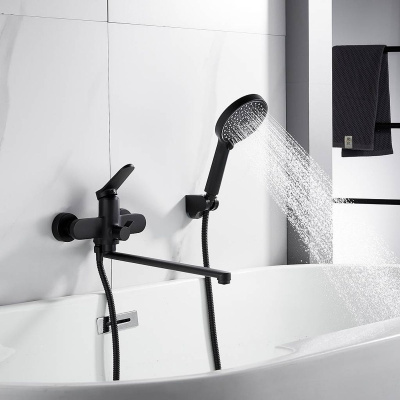 Cмеситель для ванны Shevanik S4322H черный, Коллекция S43, , Shevanik