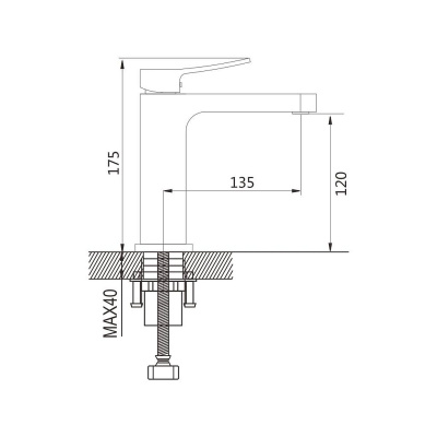 Cмеситель для раковины Shevanik S4501H черный, Коллекция S45, , Shevanik