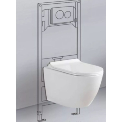 Унитаз подвесной Knois KN9722001 безободковый, с крышкой 533х365х355 мм., Knois, , Knois