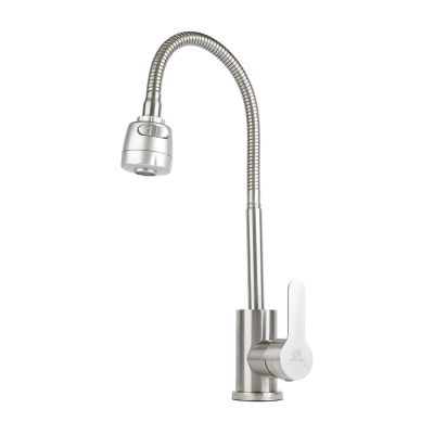 Смеситель для кухни Wasser Zimmer ZM-7721-2A-750 сатин, с гибким изливом, SUS304