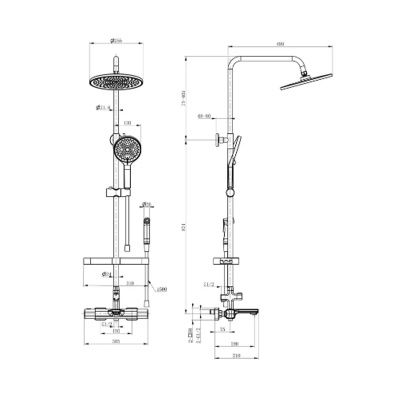Душевая система Wasser Zimmer ZM-7725-8 (ZM-7725-18) хром