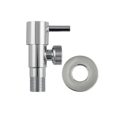 Кран MAGNUS 1395 на 1/2х3/4 металлокерамика, угловой, круглый корпус, из нержавеющей стали 304, хром