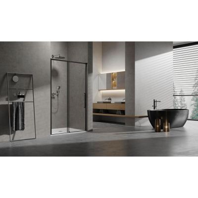 Душевая дверь Vincea Slim 8mm VDS-6SL140CLB, 1400, черный, стекло прозрачное