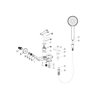 Смеситель для ванны Fmark FS8803Q графит (6)