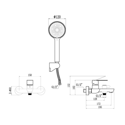 Смеситель для ванны Fmark FS8803H черный (6)